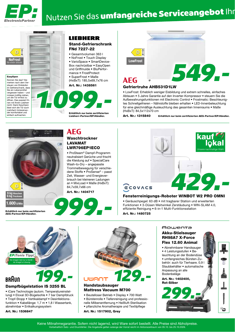 Seite 2 – Kühlen, Gefrieren & Reinigung