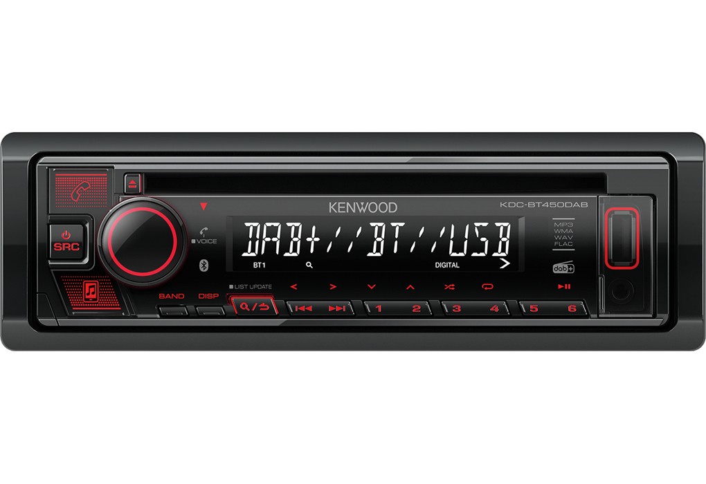 Kenwood Autoradio CD USB Bluetooth DAB+ rote Beleuchtung