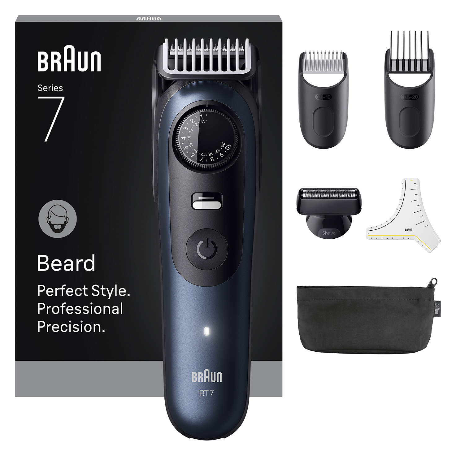 Braun Series 7 Barttrimmer BT7520 Tiefblau Metallic