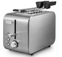 DE LONGHI Toaster 550W 2 Schlitze mit Krümelschublade Edelstahl