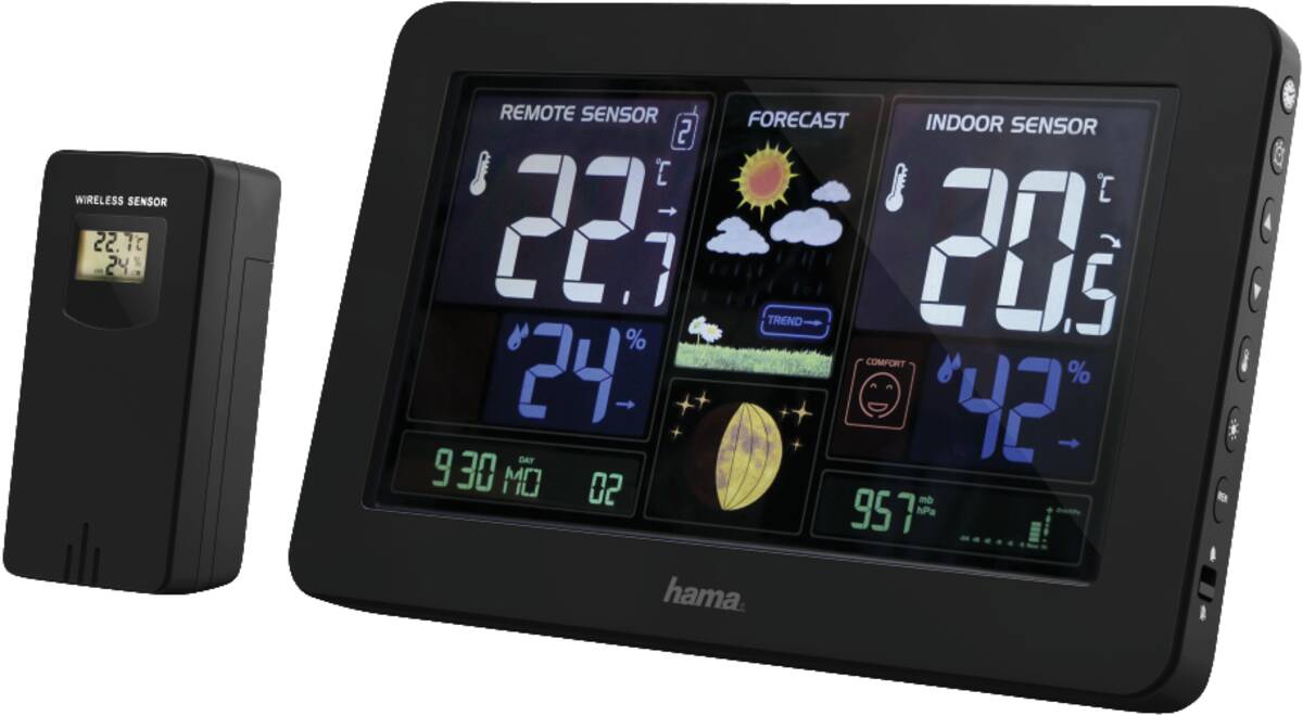 186380 FARBWETTERST. PREMIUM mit USB Schwarz