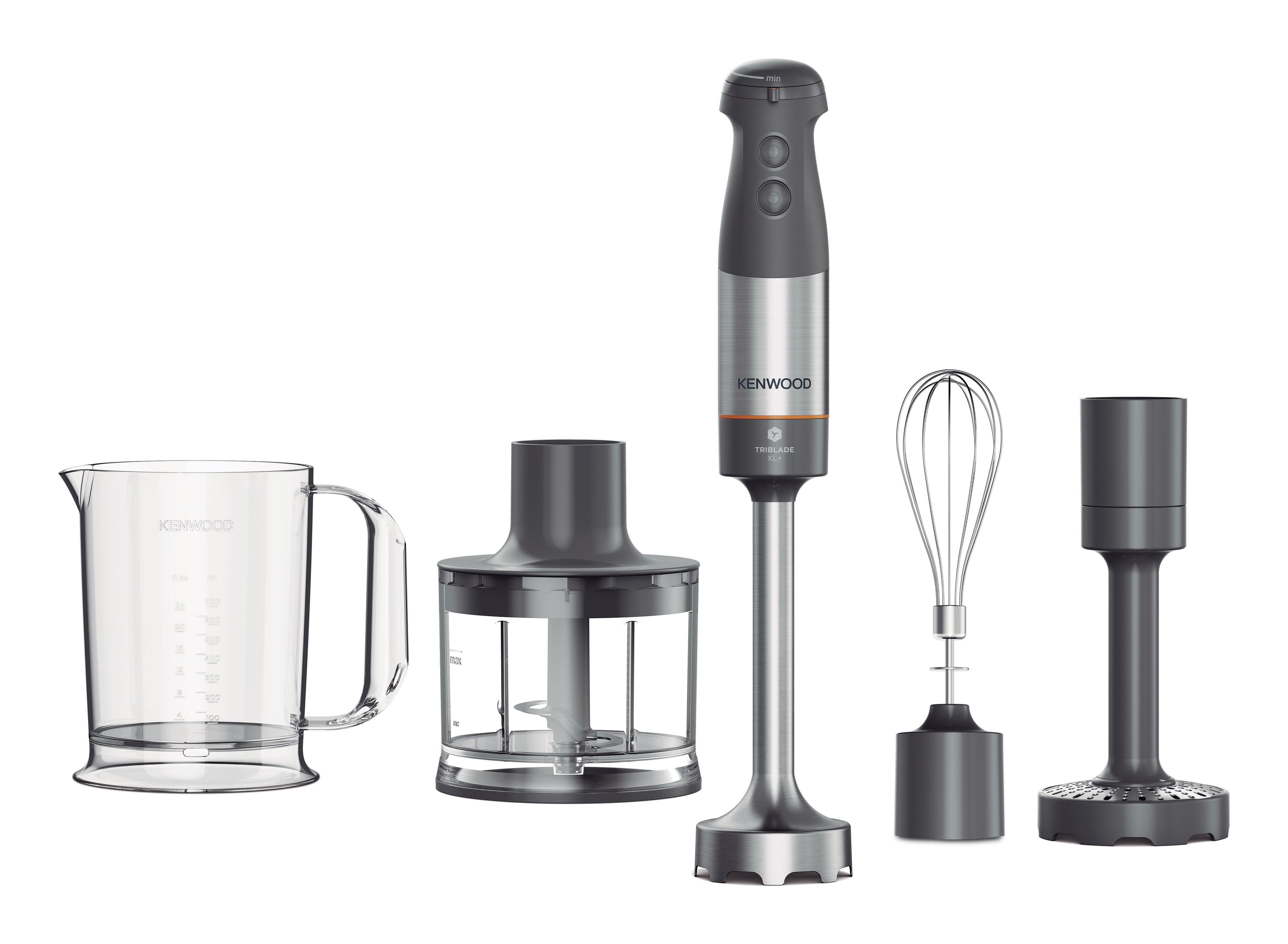 KENWOOD Stabmixer 1000W Variable Geschwindigkeit Triblade XL+ Grau