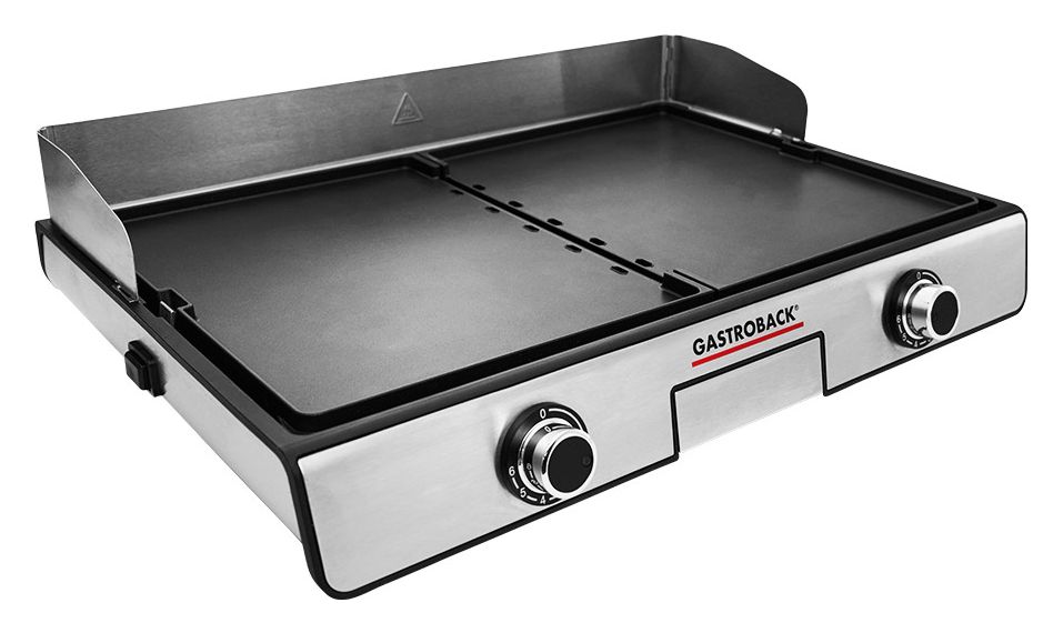 Gastroback Grill da Tavolo Design Plancha & BBQ Acciaio Inox-Nero