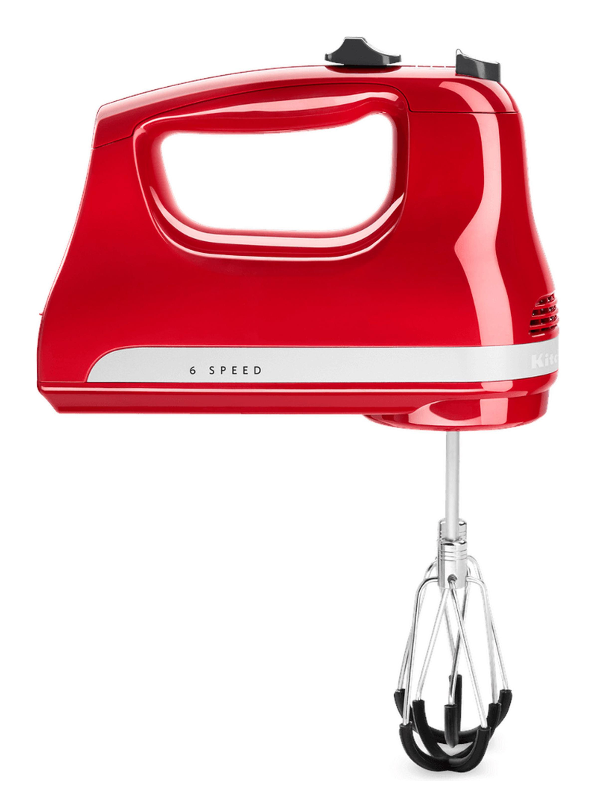 KitchenAid Handmixer 60W 6 Geschwindigkeiten mit flexiblem Rand, rot