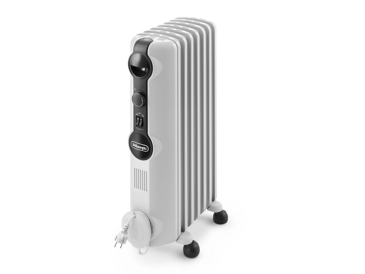 DE LONGHI Ölradiator 1500W mit 7 Elementen und Thermostat, weiß