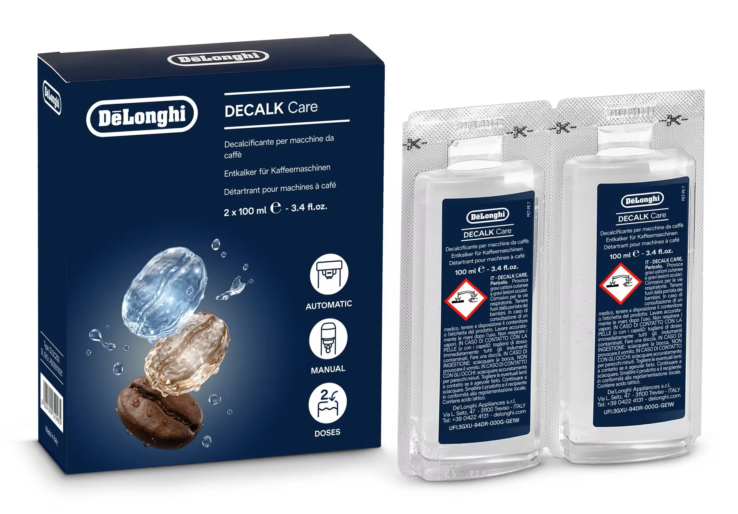 De'Longhi Ecodecalk Entkalker für Kaffeemaschinen 2x100ml