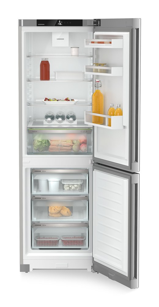 LIEBHERR Combinazione frigo-congelatore COMBI 330LT NoFrost EasyFresh DuoCooling argento 185,5 x 59,7 x 67,5 cm