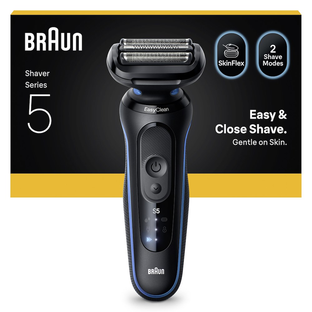 BRAUN Rasierer Series 3 3-Klingen Wet&Dry LED Blau (50min Akku)