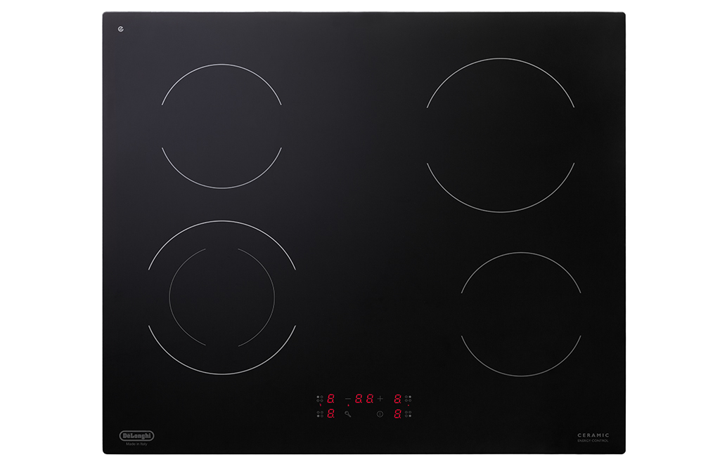 DE LONGHI Elektro-Glaskeramikkochfeld 60cm 4 Zonen Touch-Steuerung, schwarz