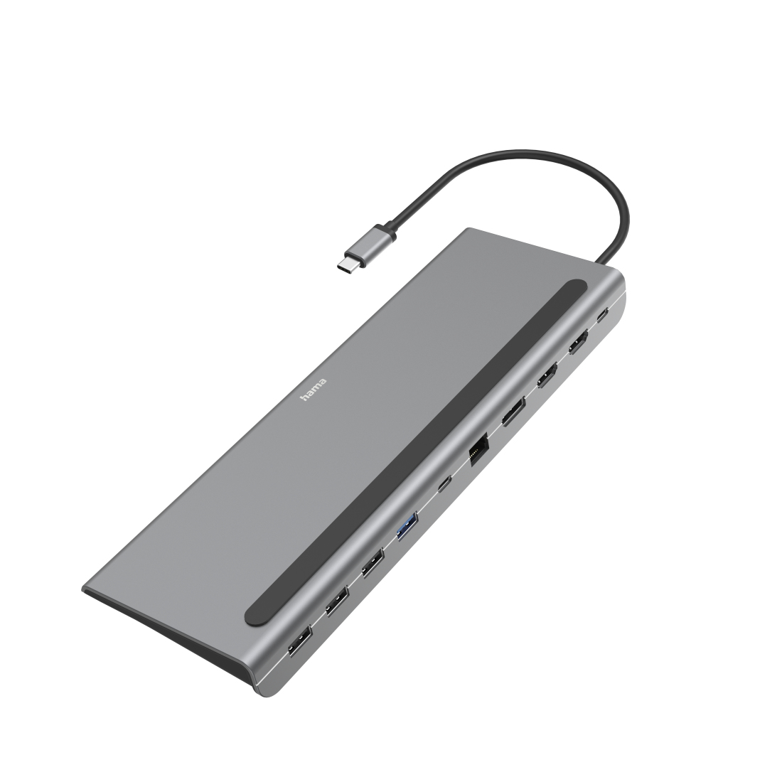 Hama 1363057 USB-C Dockingstation mit 10 Ports Grau
