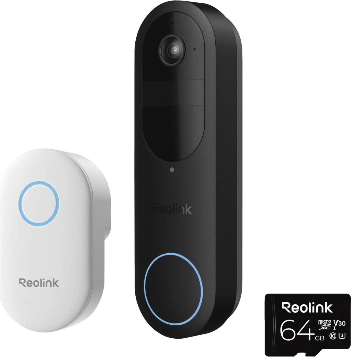 D340B 2K+ Battery Doorbell Chime + 64GB SD